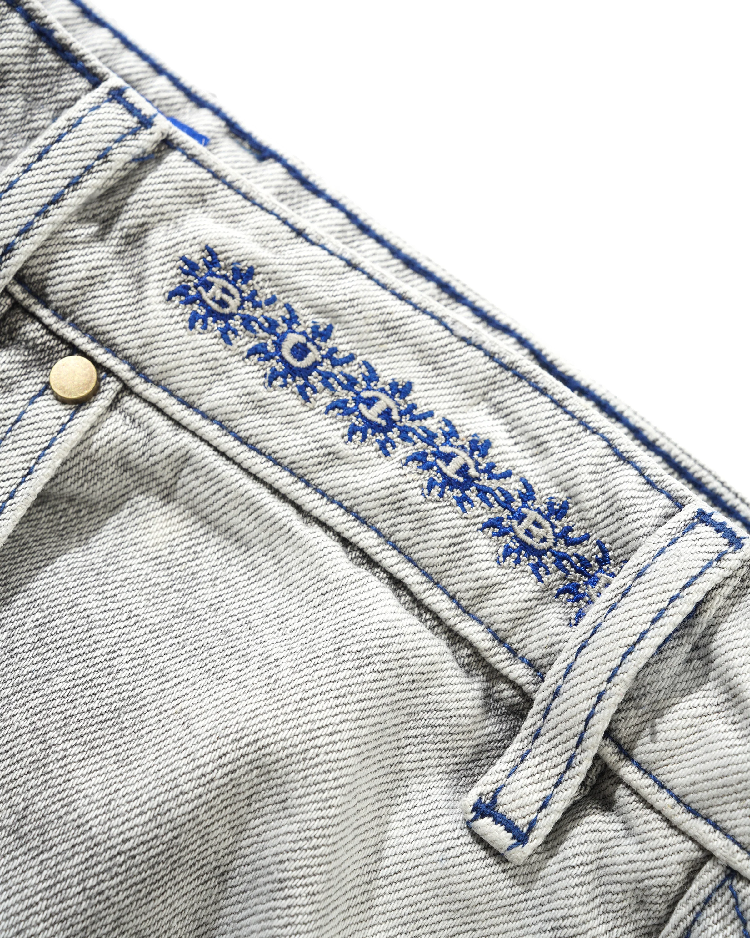 Butter Goods Bronco Denim Shorts - Washed Grey - Image 5