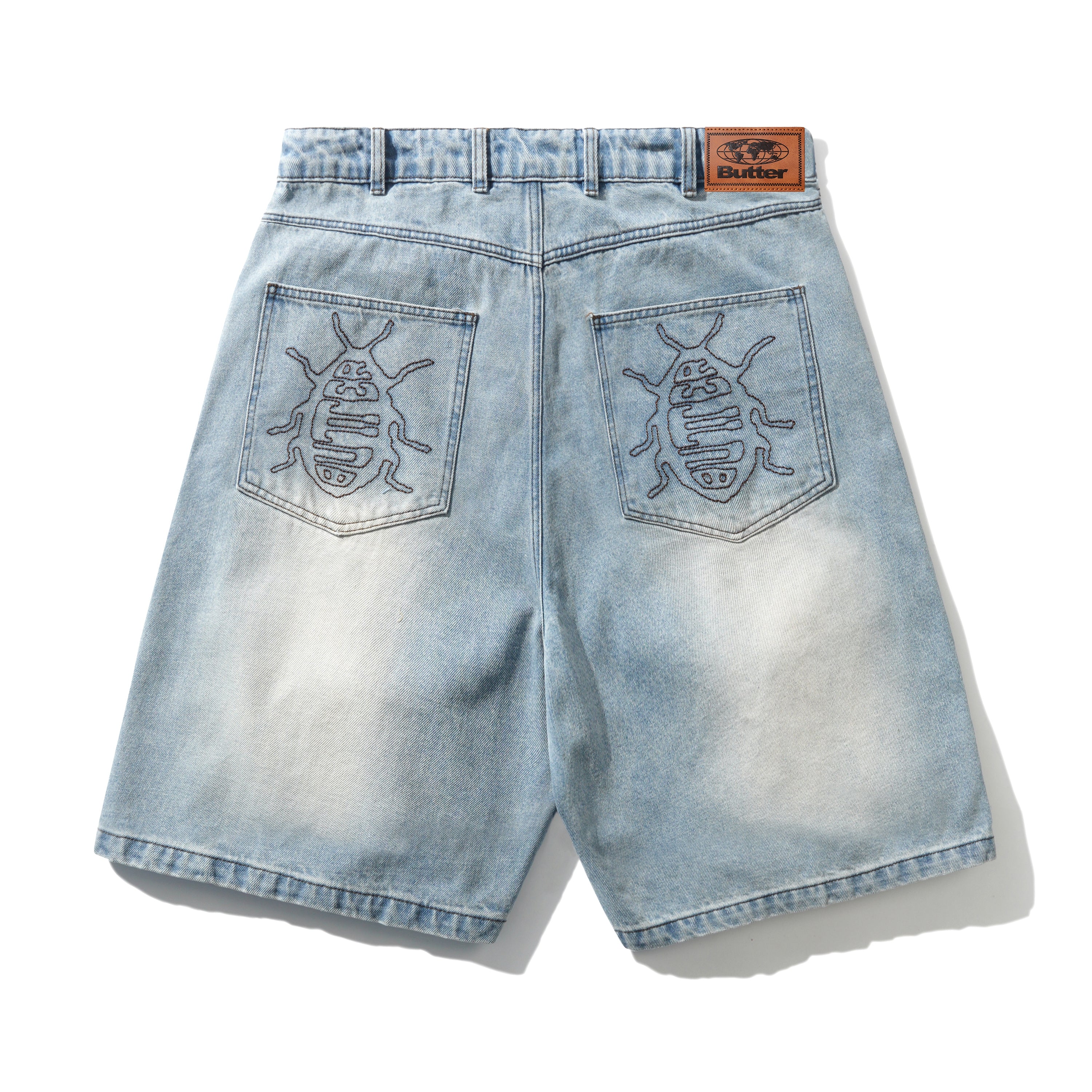 Butter Goods Roach Denim Shorts - Distressed Indigo - Image 2