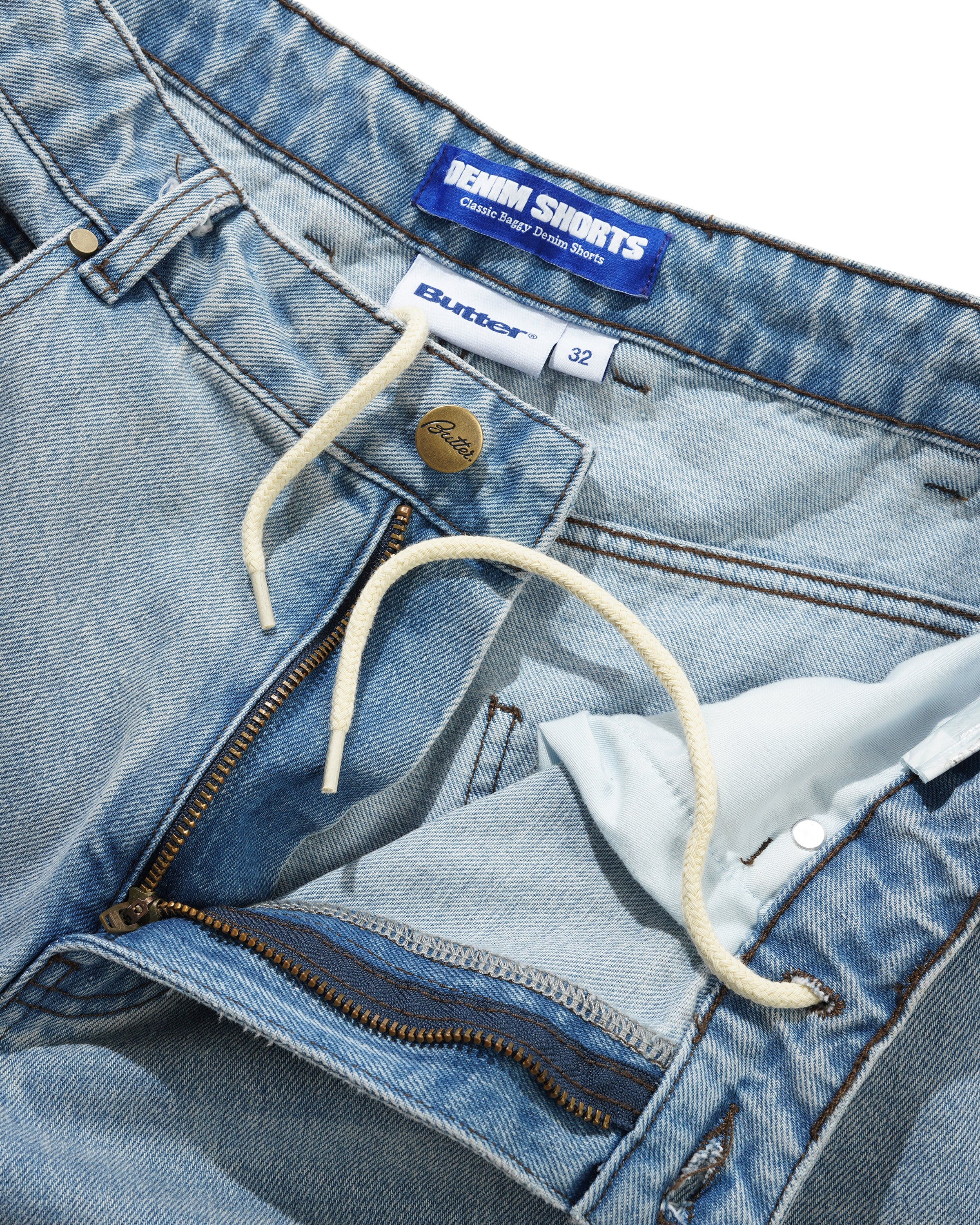 Butter Goods Roach Denim Shorts - Distressed Indigo - Image 4