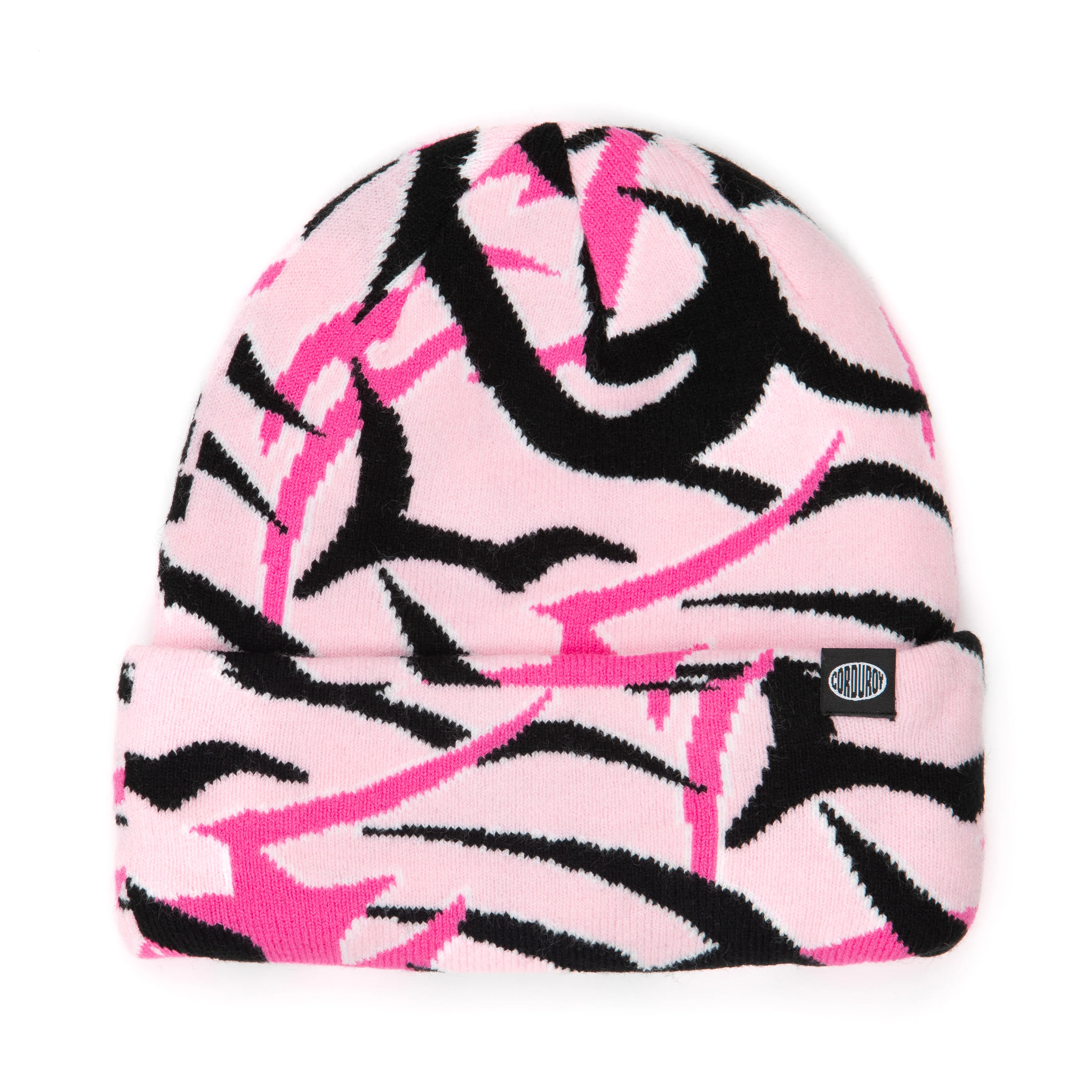 Corduroy Tribal Camo Beanie - Pink