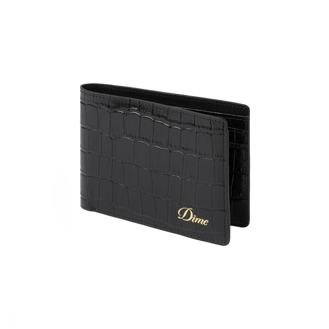 Dime Leather Croc Bifold Wallet