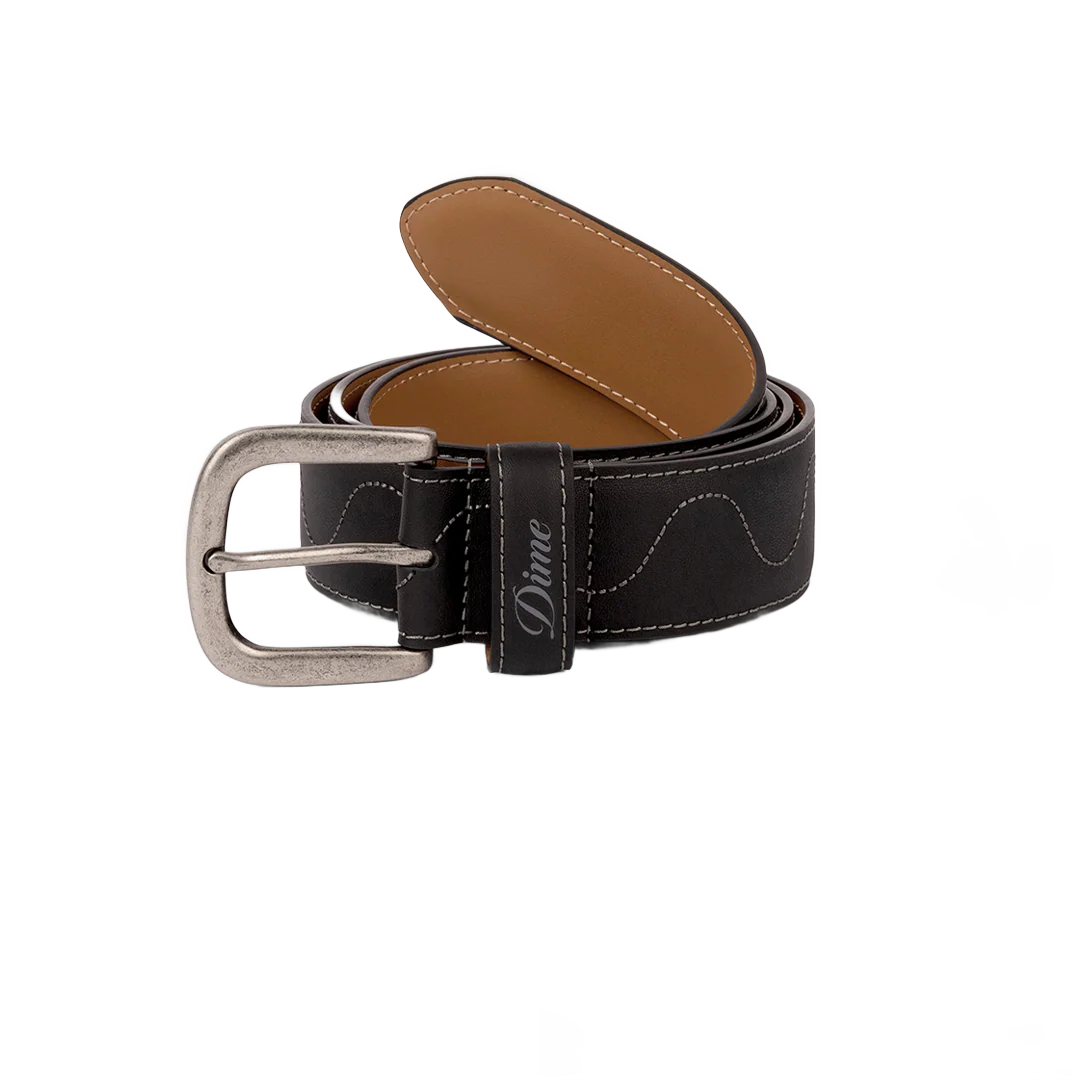 Dime Desert Leather Belt - Black