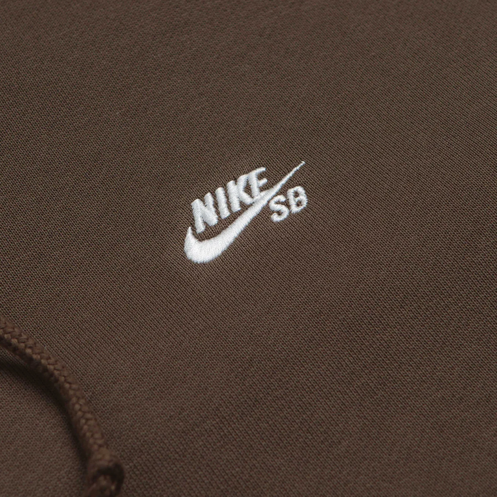 Nike SB Essential Logo Fleece Hoodie - Dark Hazel / White - Image 3
